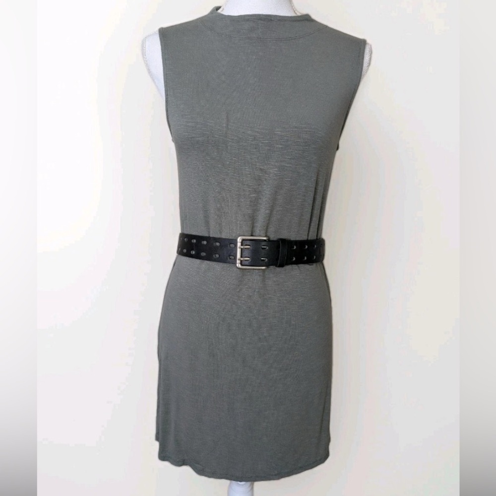 Anthropologie Dolan Fina Tie Tunic Top Green Sleeveless S Preppy Stretch
